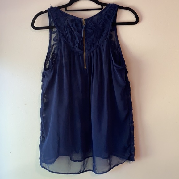 Sheer navy appliqué camisole - Picture 2 of 4
